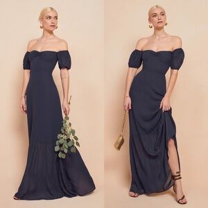 NWT Reformation Navy Blue Farrow Dress